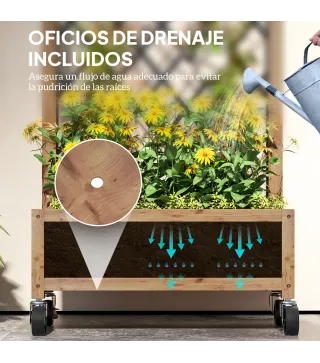 2 Jardineras de Madera Elevadas con Enrejado Metálico para Plantas Trepadoras y Flores 52x25x97 cm Marrón y Negro