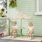 Conjunto Infantil de Jardín Plegable con 2 Sillas Mesa y Sombrilla Ajustable para Niños de 2 a 5 Años Verde