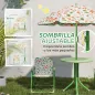 Conjunto Infantil de Jardín Plegable con 2 Sillas Mesa y Sombrilla Ajustable para Niños de 2 a 5 Años Verde