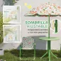 Conjunto Infantil de Jardín Plegable con 2 Sillas Mesa y Sombrilla Ajustable para Niños de 2 a 5 Años Verde