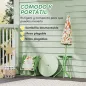 Conjunto Infantil de Jardín Plegable con 2 Sillas Mesa y Sombrilla Ajustable para Niños de 2 a 5 Años Verde