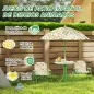 Conjunto Infantil de Jardín Plegable con 2 Sillas Mesa y Sombrilla Ajustable para Niños de 2 a 5 Años Verde