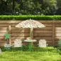 Conjunto Infantil de Jardín Plegable con 2 Sillas Mesa y Sombrilla Ajustable para Niños de 2 a 5 Años Verde
