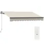 Toldo Eléctrico Retráctil con Manivela Inclinación Ajustable y Protección UV para Jardín Terraza 296x250 cm Crema