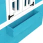 Casita de Madera Infantil con Puerta Ventanas Jardineras y Repisas con Detalles de Color 114x126,4x135 cm Azul