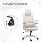 Silla de Oficina de Malla Silla de Escritorio con Altura Ajustable Reposacabezas Regulable y Reposabrazos Beige