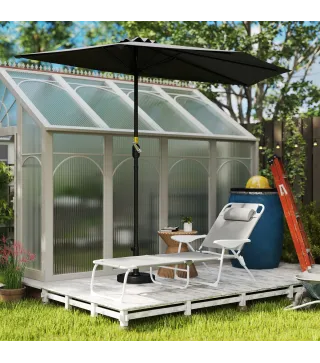 Tumbona Plegable con Respaldo Ajustable Reposacabezas y Estructura de Metal 160x66x98 cm Gris y Blanco