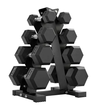 Juego de Mancuernas 2x2kg 2x5kg 2x8kg 2x10kg con Soporte de Almacenamiento para Ejercicio Entrenamiento Negro