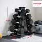 Juego de Mancuernas 2x2kg 2x5kg 2x8kg 2x10kg con Soporte de Almacenamiento para Ejercicio Entrenamiento Negro