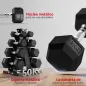 Juego de Mancuernas 2x2kg 2x5kg 2x8kg 2x10kg con Soporte de Almacenamiento para Ejercicio Entrenamiento Negro