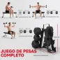 Juego de Mancuernas 2x4kg 2x6kg 2x8kg con Soporte de Almacenamiento para Ejercicio Entrenamiento Negro