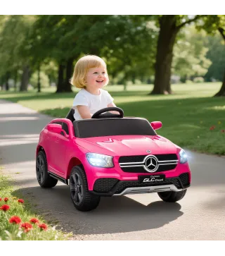 Coche Eléctrico para Niños Mercedes-Benz GLC Coupé 12V Mando a Distancia 2,4 G Motor Doble MP3 Rosa