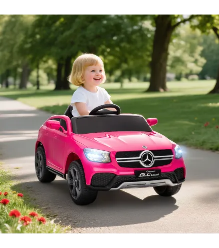Coche Eléctrico para Niños Mercedes-Benz GLC Coupé 12V Mando a Distancia 2,4 G Motor Doble MP3 Rosa