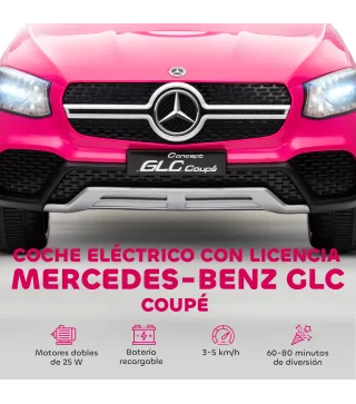Coche Eléctrico para Niños Mercedes-Benz GLC Coupé 12V Mando a Distancia 2,4 G Motor Doble MP3 Rosa