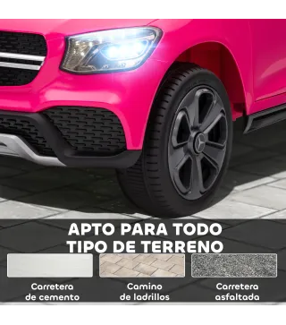 Coche Eléctrico para Niños Mercedes-Benz GLC Coupé 12V Mando a Distancia 2,4 G Motor Doble MP3 Rosa