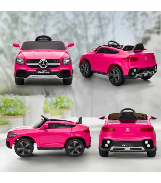 Coche Eléctrico para Niños Mercedes-Benz GLC Coupé 12V Mando a Distancia 2,4 G Motor Doble MP3 Rosa