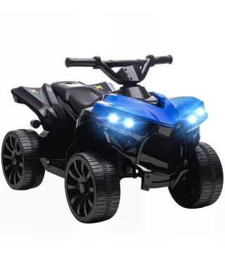 Quad Eléctrico para Niños 6 V Quad para Niños de 37 a 72 Meses Velocidad hasta 3 km/h Faros y Música 70x42x45 cm Azul