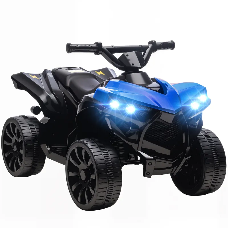 Quad Eléctrico para Niños 6 V Quad para Niños de 37 a 72 Meses Velocidad hasta 3 km/h Faros y Música 70x42x45 cm Azul