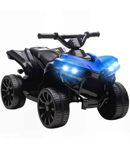 Quad Eléctrico para Niños 6 V Quad para Niños de 37 a 72 Meses Velocidad hasta 3 km/h Faros y Música 70x42x45 cm Azul