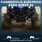 Quad Eléctrico para Niños 6 V Quad para Niños de 37 a 72 Meses Velocidad hasta 3 km/h Faros y Música 70x42x45 cm Azul