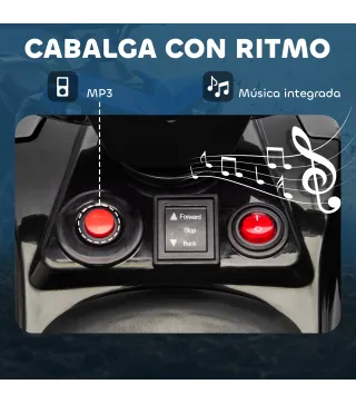 Quad Eléctrico para Niños 6 V Quad para Niños de 37 a 72 Meses Velocidad hasta 3 km/h Faros y Música 70x42x45 cm Azul