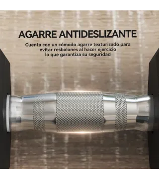 Set de 2 Mancuernas Hexagonales de 2x17,5 kg de Hierro Fundido Recubiertas en Goma para Entrenamiento en Casa Gimnasio