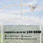 Invernadero de Túnel 6x3x2 m con 2 Puertas Enrollables Estructura de Acero Galvanizado Cubierta PE Anti-UV Transparente