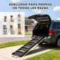 Rampa para Perros Plegable 154 cm Rampa para Perros para Coche Cama con 10 Escalones Antideslizantes Carga 68 kg Negro