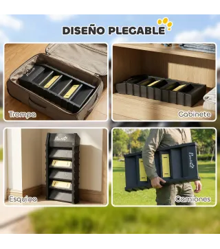 Rampa para Perros Plegable 154 cm Rampa para Perros para Coche Cama con 10 Escalones Antideslizantes Carga 68 kg Negro