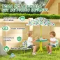 Conjunto de Mesa y Sillas Infantil de Jardín de 4 Piezas Sillas Plegables Sombrilla Desmontable Diseño de Jungla Verde