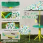 Conjunto de Mesa y Sillas Infantil de Jardín de 4 Piezas Sillas Plegables Sombrilla Desmontable Diseño de Jungla Verde