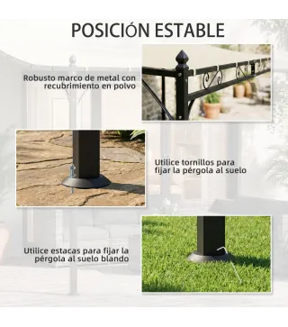 Pérgola de Pared 2,5x3,5 m con Techo Inclinado Orificios de Drenaje y Estructura Metálica Blanco Crema