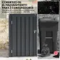 Cobertizo para Contenedor de Basura Doble de Acero Galvanizado de 240L con Tapa Abatible y Puertas con Cerradura Gris