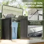 Cobertizo para Contenedor de Basura Doble de Acero Galvanizado de 240L con Tapa Abatible y Puertas con Cerradura Gris