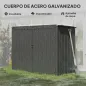 Cobertizo para Contenedor de Basura Doble de Acero Galvanizado de 240L con Tapa Abatible y Puertas con Cerradura Gris