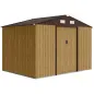 Cobertizo de Jardín Exterior 4,9 m² 277x195x192 cm con Puerta Corredera Ventilación y Kit de Fundación Marrón