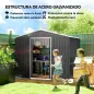Cobertizo de Jardín Exterior 3,6 m² 236x171x191 cm con Puertas Correderas y Ranuras de Ventilación Gris Oscuro Cobertizo de Jardín Exterior 3,6 m² 236x171x191 cm con Puertas Correderas y Ranuras de Ventilación Gris Oscuro