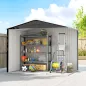 Cobertizo de Jardín Exterior 3,6 m² 236x171x191 cm con Puertas Correderas y Ranuras de Ventilación Gris Oscuro