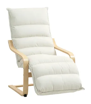 Butaca de Salón con Reposapiés Ajustable Tapizada en Terciopelo con Marco de Madera 67x93x105 cm Crema