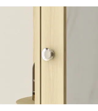 Armario de Baño con Espejo Armario de Pared con Estantes Abiertos 66x17x63 cm Natural