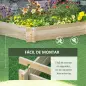 Huerto Urbano Arriate de Madera de Jardín Cuadrada Jardinera Macetero para Cultivos Plantas Flores Hierbas Terraza 100x100x16 cm