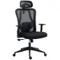 Silla de Oficina Giratoria con Reposabrazos 2D Silla Escritorio Regulable en Altura Reposacabezas Soporte Lumbar y Respaldo Alto