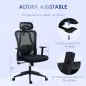 Silla de Oficina Giratoria con Reposabrazos 2D Silla Escritorio Regulable en Altura Reposacabezas Soporte Lumbar y Respaldo Alto