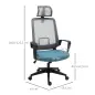 Silla de Oficina Ergonómica Silla Escritorio Giratoria con Altura Ajustable Soporte Lumbar Reposabrazos y Reposacabezas Regulabl