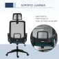 Silla de Oficina Ergonómica Silla Escritorio Giratoria con Altura Ajustable Soporte Lumbar Reposabrazos y Reposacabezas Regulabl