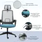 Silla de Oficina Ergonómica Silla Escritorio Giratoria con Altura Ajustable Soporte Lumbar Reposabrazos y Reposacabezas Regulabl