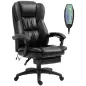 Silla de Masaje Reclinable con Altura Ajustable Reposapiés Retráctil y Control Remoto 68,5x68,5x113-121 cm Negro