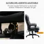 Silla de Masaje Reclinable con Altura Ajustable Reposapiés Retráctil y Control Remoto 68,5x68,5x113-121 cm Negro