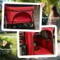Carrito para Perros Plegable con Mango Reversible Ventana de Malla Cesta de Almacenamiento 76,5x52x95 cm Rojo