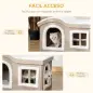 Casa Plegable para Gatos Interior Cueva para Gatos Grande con Tapa Extraíble Cojines 2 Entradas y Ventana Taburete para Gatos 63